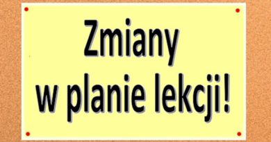 NOWY PLAN LEKCJI OD 21.WRZEŚNIA NOWY PLAN LEKCJI OD 21.WRZEŚNIA
