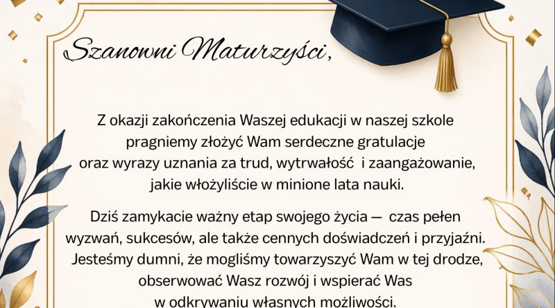 ŻYCZENIA DLA MATURZYSTÓW